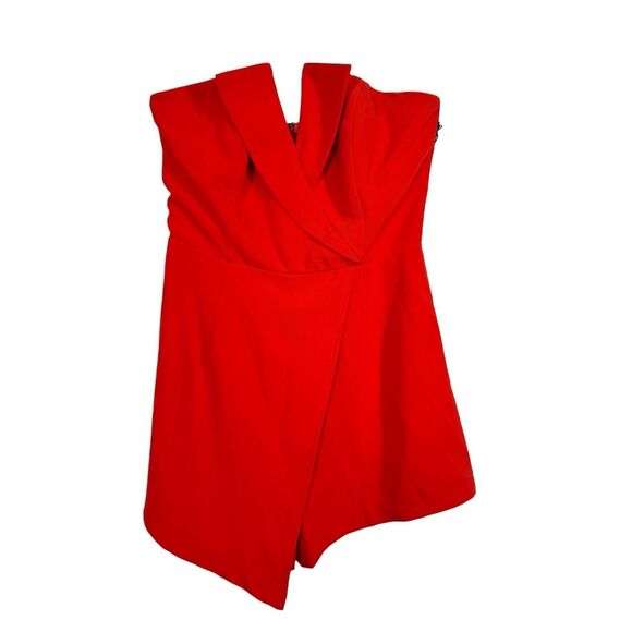 NWT Superdown Red Strapless Romper Skort Size S V-wire front Party Cocktail - Picture 1 of 10